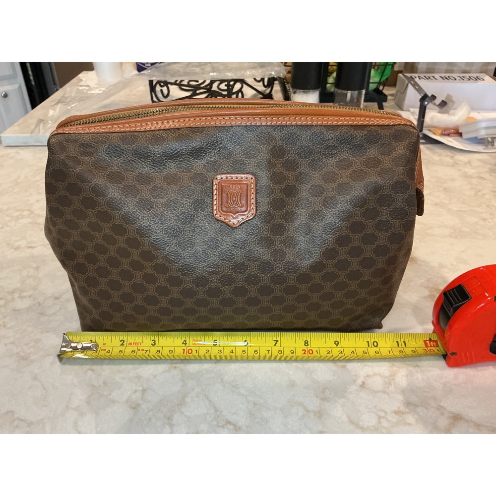 Celine Brown and Tan Cosmetic Bag
